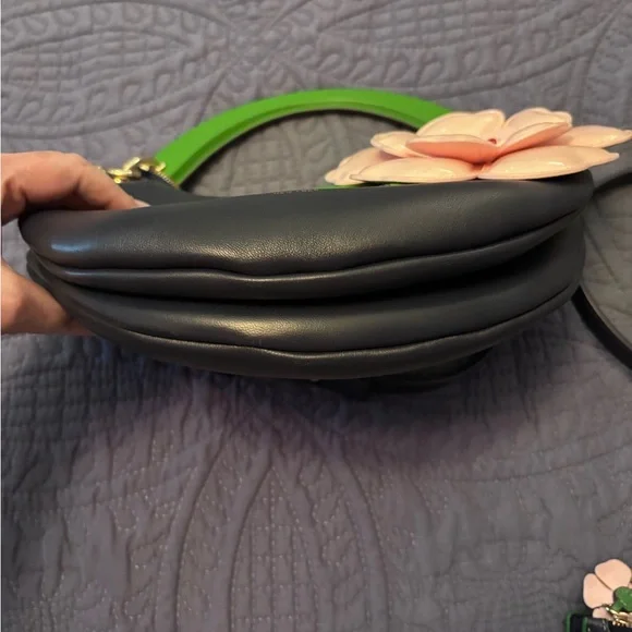 Kate Spade Navy and Pink Floral Shoulder Bag with matching wallet. - Picture 3 of 7